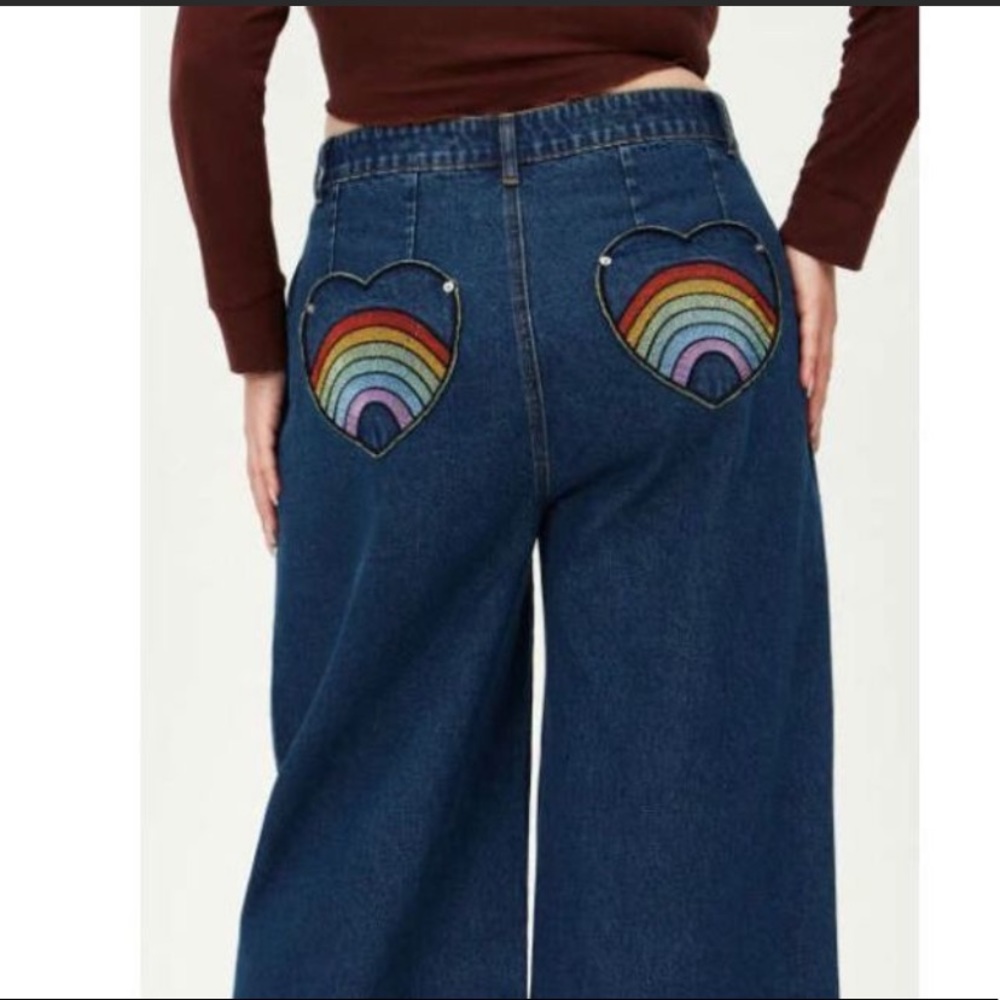 PRIDE Rainbow wide leg jeans